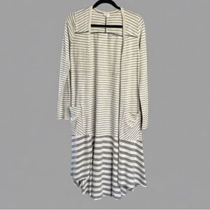 Striped cotton boho  Long duster cardigan